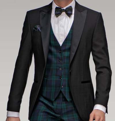 Tendencias de moda masculina en smoking y trajes para bodas y fiesta